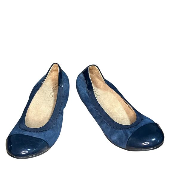 Vionic Spark Tiegan ballet flats in blue suede with cap toe-size 6 - Picture 8 of 10